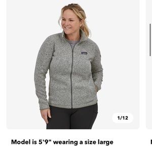 Patagonia Better Sweater® Fleece Jacket Full Zip Large Birch White